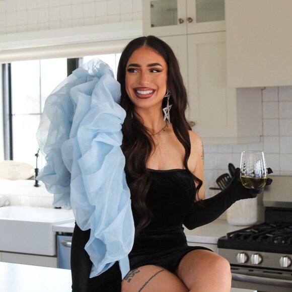 Dramatic Velvet MiniDress - Picture 2 of 5